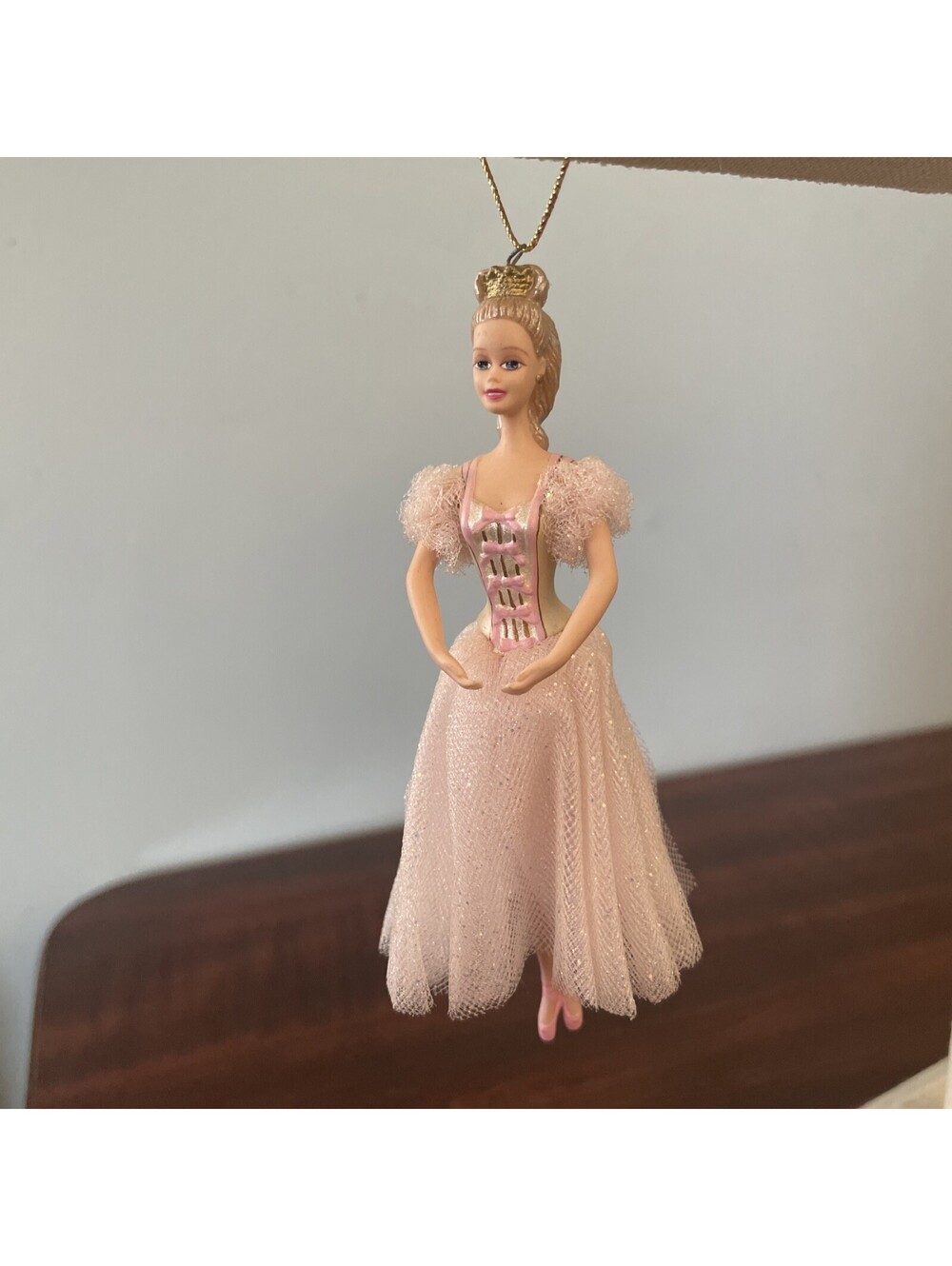 Avon Barbie as the Sugar Plum Fairy Porcelain Ornament Mattel 1997 Pink Tutu